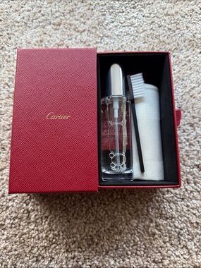 Cartier Red and Gold Jewelry Care Set